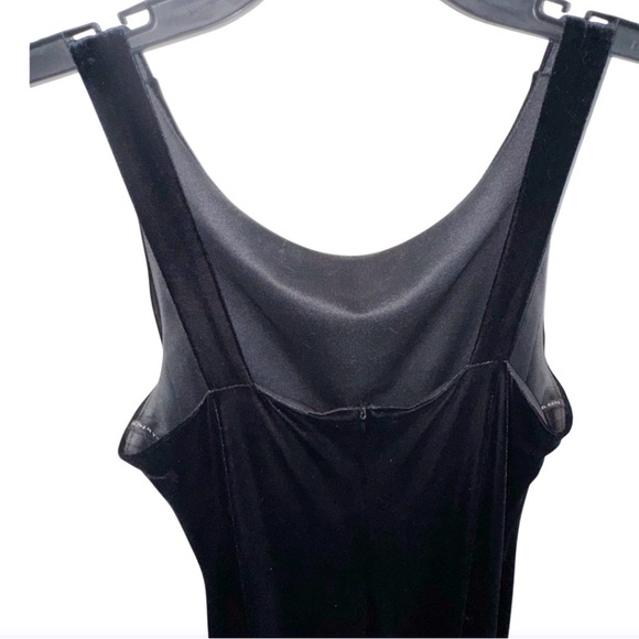 VTG Y2K Arianna By Rachel Kaye Dress Sz 10 Velvet Velore Black Maxi Dress 240029 - Picture 6 of 10